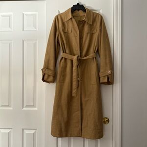 Vintage Faux Suede Trench Coat Size 11/12